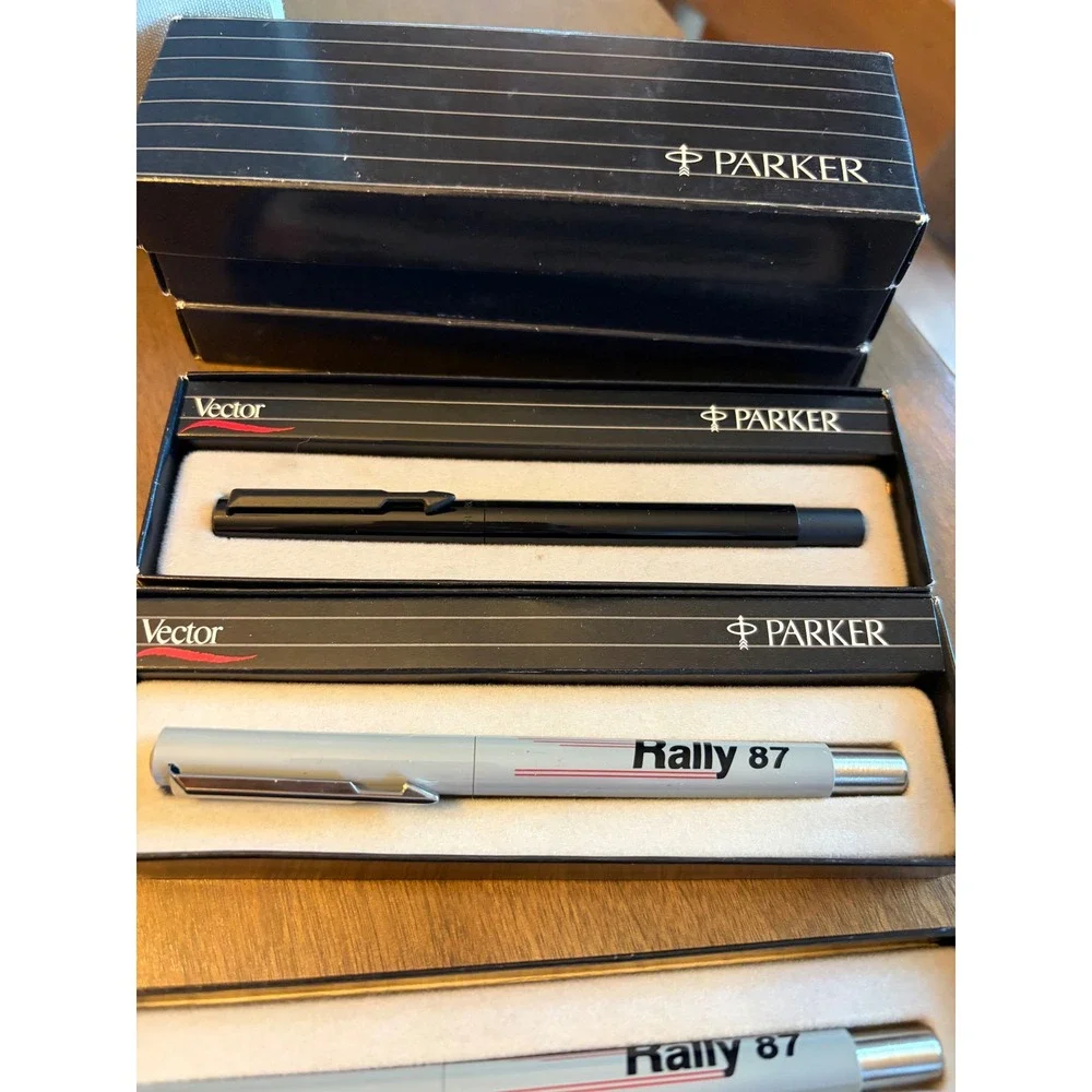 Vintage Parker Vector Rollerball Pen Lot of 4* Rally 87 Summit Black Grey Boxed